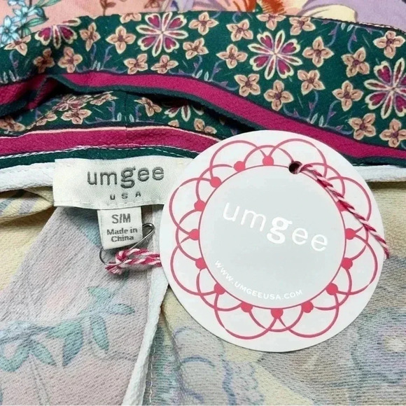 Umgee Jade Mixed Scarf Print Angel Sleeve Open Front Kimono Size M NWT - Picture 8 of 10